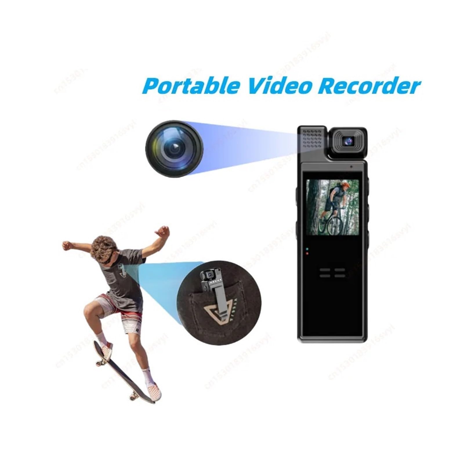 Mini action cam portatile 4K HD, con clip posteriore, girevole a 180°, visione notturna a infrarossi, per sport, da viaggio, per bicicletta, con registratore (solo fotocamera, versione L9-DV)