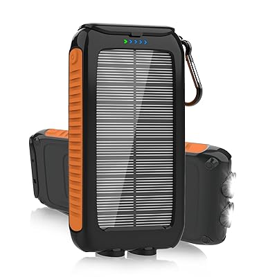 Solar Charger Power Bank 49800mAh - Portable Fast Charging Power Bank with Type-C & Dual USB Ports, Compatible with iPhone, Samsung & More, Waterproof Solar Panel for Camping, Hiking, and Outdoor Use