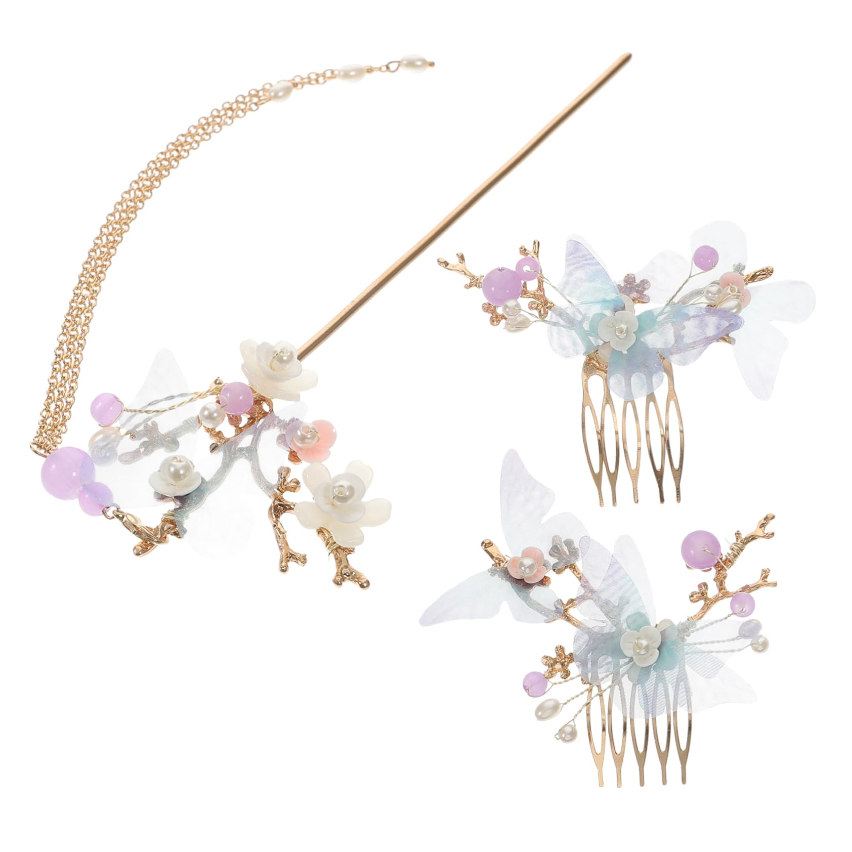 Mikinona 1Set Handmade Hair Jewelry Set Comb Hairpin Accessories for Women for Weddings Parties Outdoor Events Durable Lightweight Design present for Friends