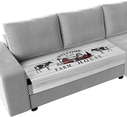 Miniatura 8 de Wowouhiya Fundas de cojín para sofá de Navidad, funda elástica para sofá con parte inferior elástica, diseño de árbol de Navidad, campanas de muñeco