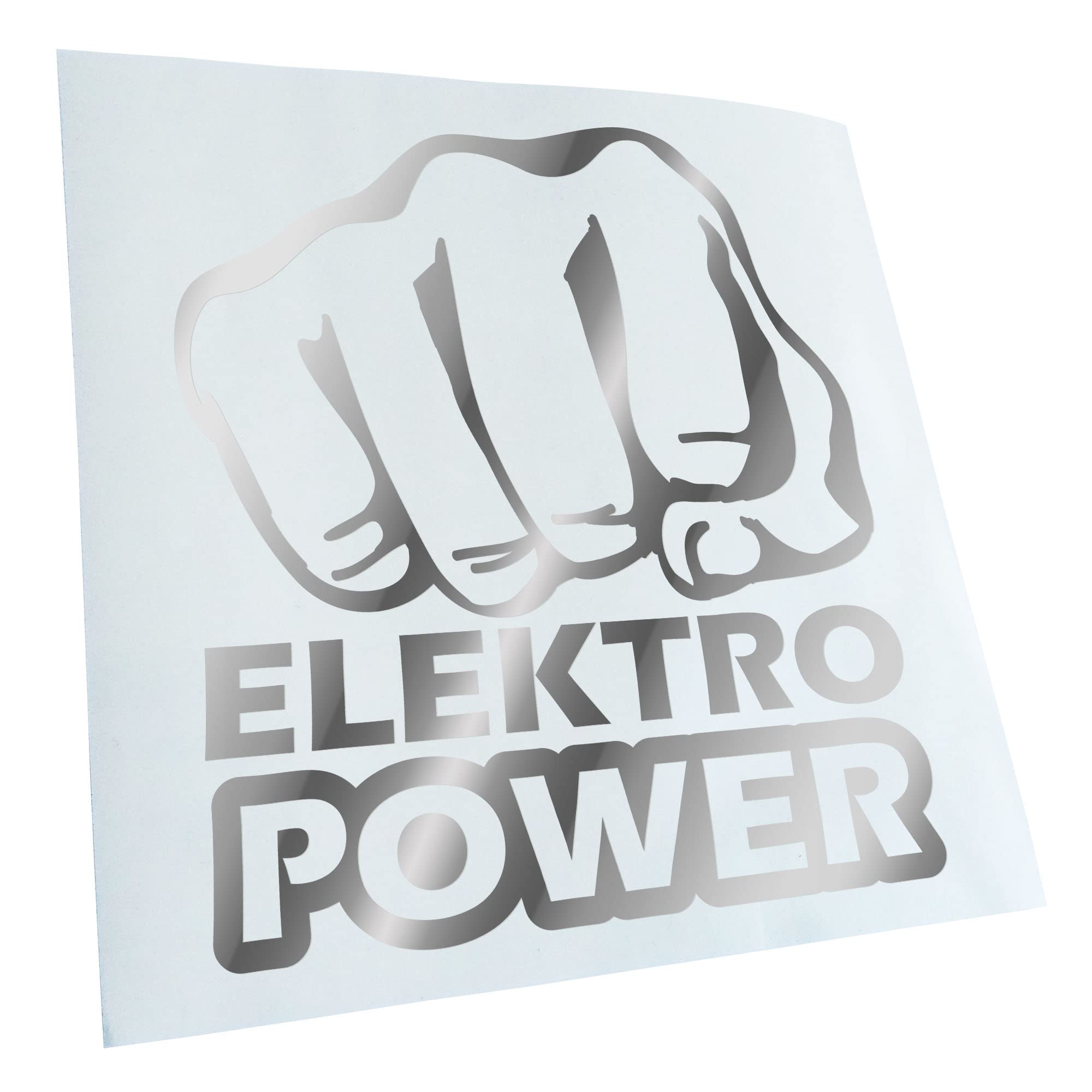 Kiwistar Adesivo Per Auto "Elektro Power Faust Schlag" 10x11 Cm - Giallo, Pellicola Resistente Per Tuning, Moto, Camper