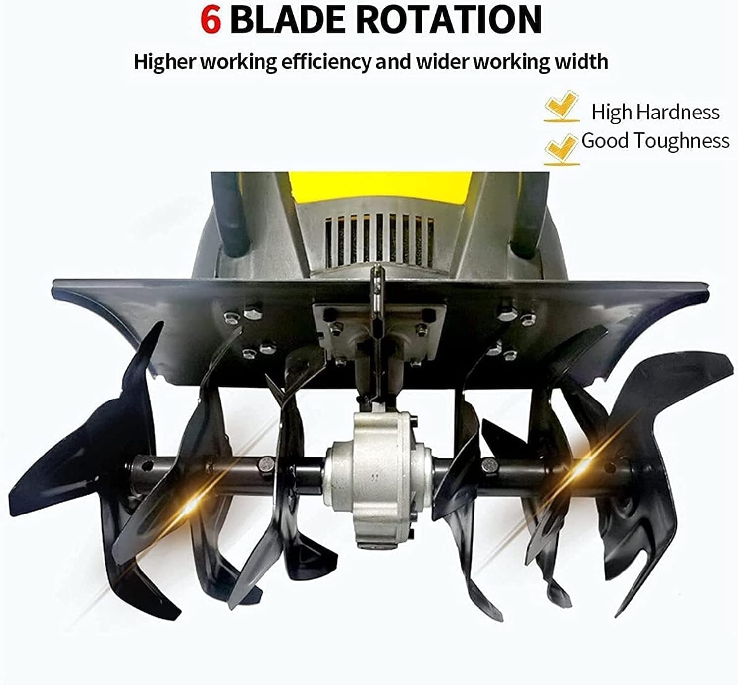 ZCX Rotavator Cordless Motozappa elettrica da giardino Garden Gear, coltivatore elettrico a basso rumore da 2400 W, larghezza di lavorazione 45 cm, profondità di lavoro 22 cm Attrezzi da Giardinaggio