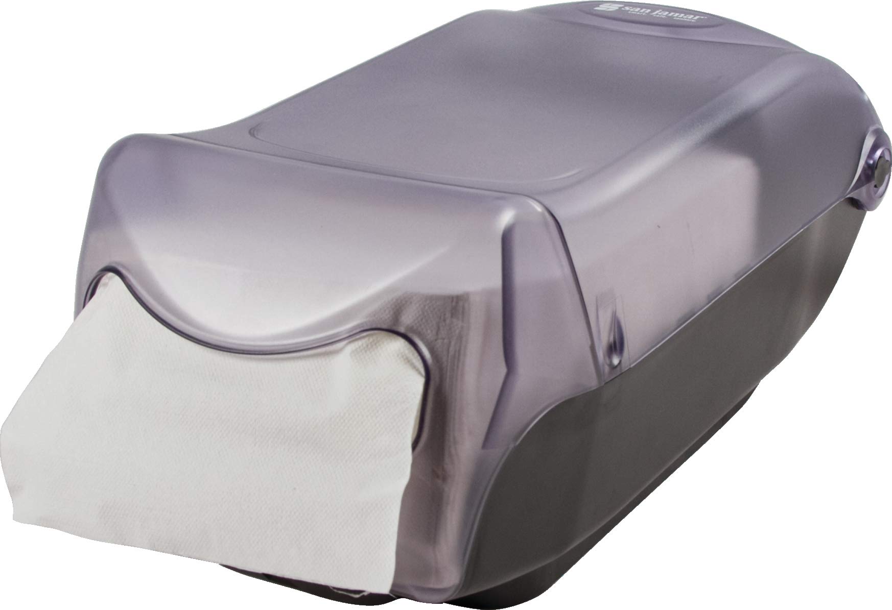 San Jamar h5003cl Venue Countertop Dispensador de servilletas, Interfold, Capacidad de 550 +, 184 mm H x 203 mm W x 400 mm, D, Transparente