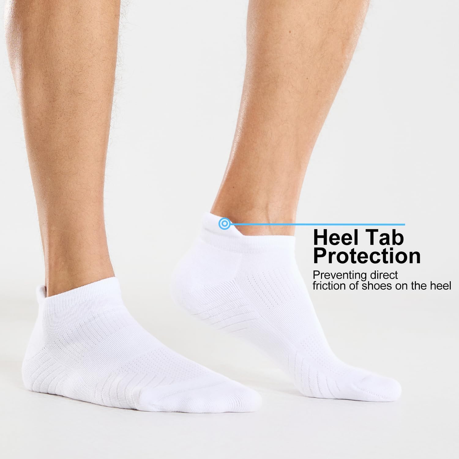 FITRELL 6 Pack Men's Athletic Running Ankle Socks Low Cut Cushioned Wicking Anti-Blister Breathable Sport Socks - Image 7