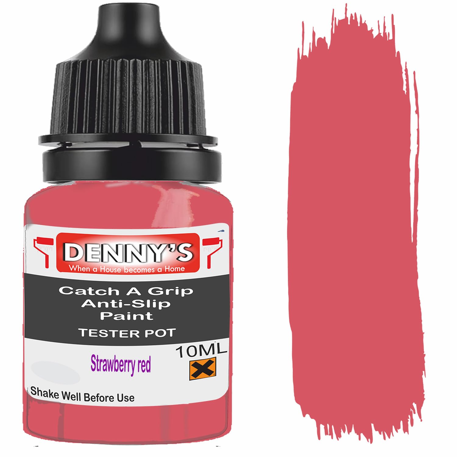 Catch A Grip Anti Slip Floor Paint – Non Slip Coating for Steps, Railings & Garages – 170 Colours, High Adhesion, Quick Dry, Multiple Sizes (Strawberry red, 10ml Tester Pot)