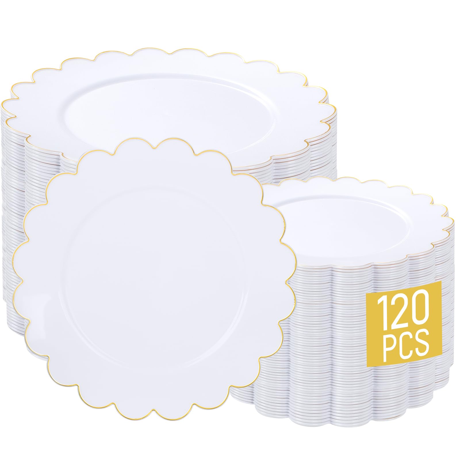 Gold Rim Disposable Plates - Party & Wedding Plates -12 Gold Rim Disposable Plates - Party & Wedding Plates -12