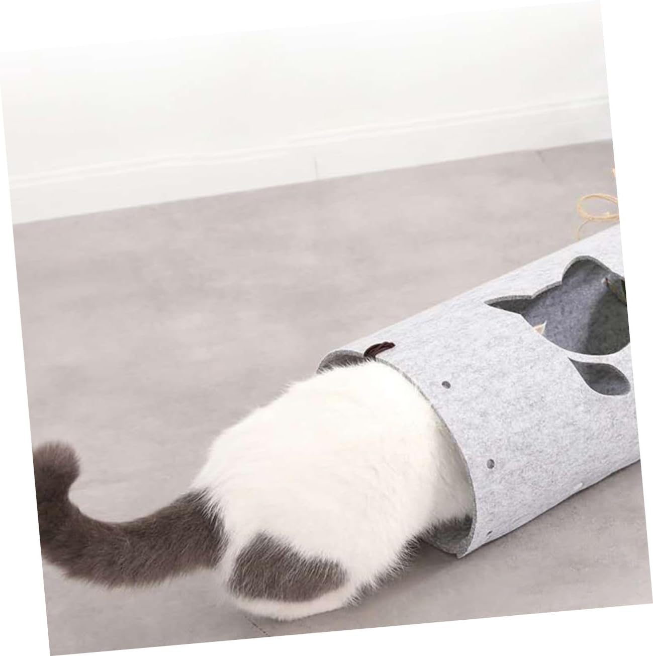 1set Cat Tunnel Mats for Indoor Pets of Comfortable Cat Tunnel Toys for Kittens and Animals and Fun Playthings Green and Gray