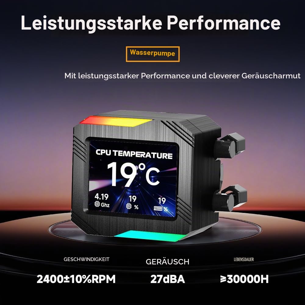 TZMRIT V2G Aio Wasserkühlung 360mm mit 2.8 Zoll IPS LCD-Bildschirm 240 x 320 Auflösung Display,für AM4 AM5,für LGA 1851/1700/1200/115X (BK)
