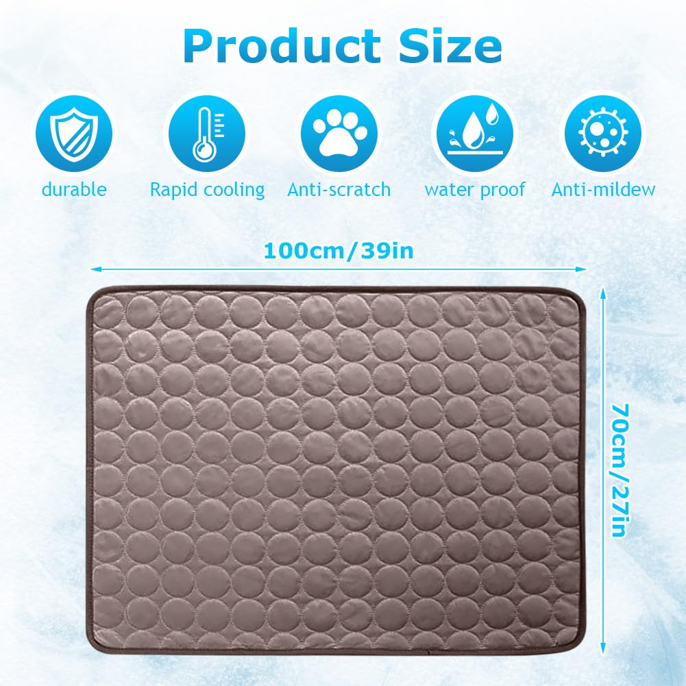 Cooling Pet Mat - Soft Foldable Dog Bed and Cat Cushion for Travel Camping, Summer - 100 x 70 cm Coffee, Coffee colour, XL - Image 2