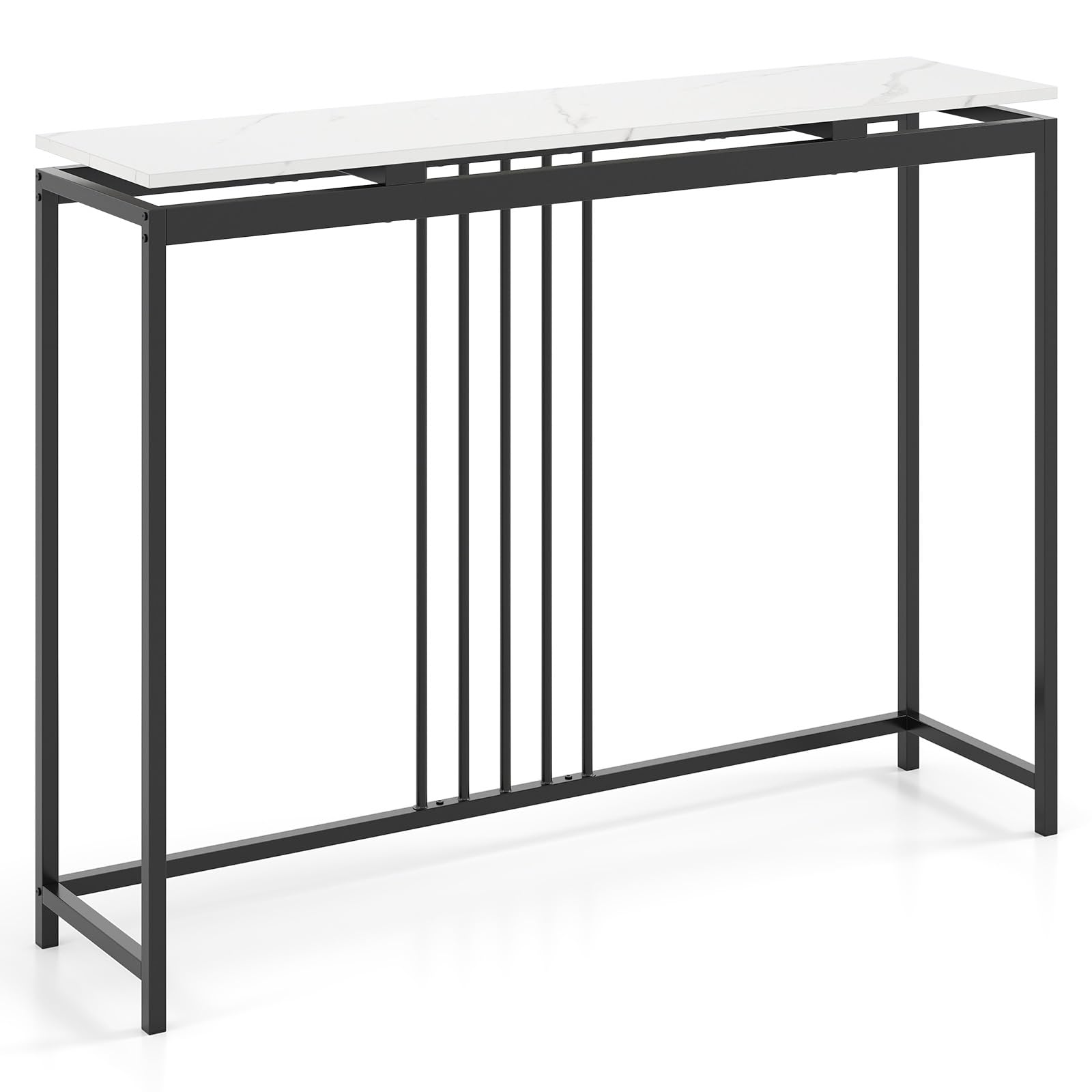 Mesa estrecha de metal para decorar la sala de estar o el pasillo con estilo moderno blanco 1