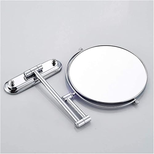 Miniatura 4 de DHAEY Espejo de maquillaje montado en la pared, espejo de tocador de pared de 8 pulgadas, espejo de metal con aumento 10X, retráctil plegable y