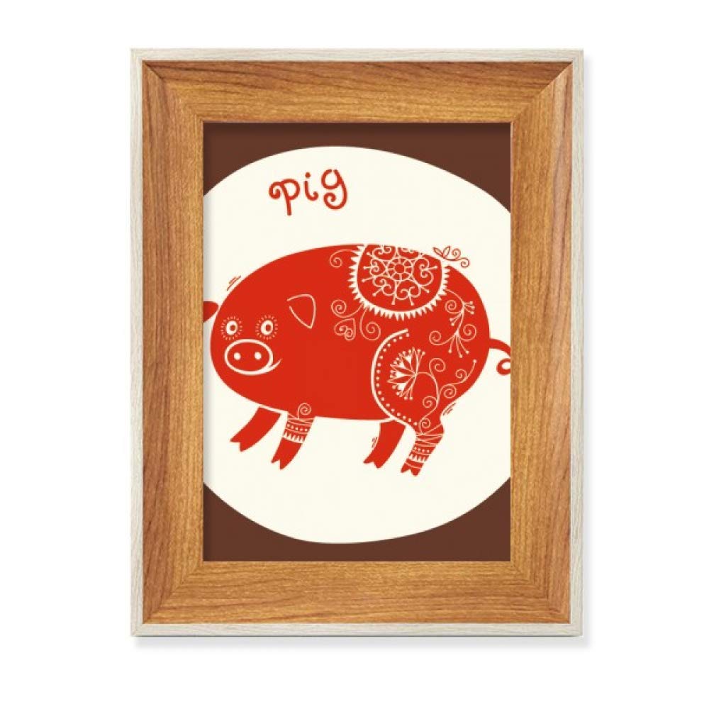 Tableau Art Peinture Cochon Rouge pour Décoration Bureau Cosy