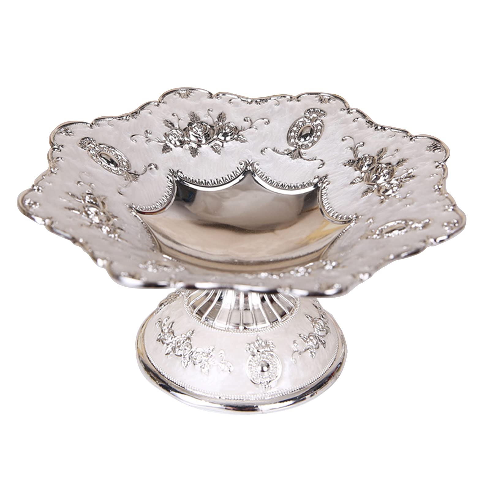 Kalttoy Snacks Serving Plate Dessert Storage Tray Fruit Plate Alloy Trinket Tea Tray for, Candy, Appetizer Fruit Trays for Serving for Party