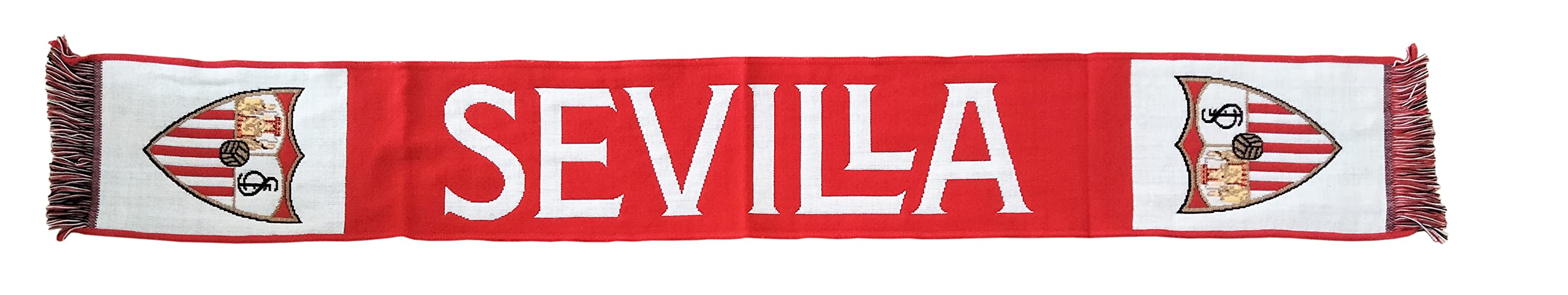 Sevilla Fc Unisex Red Scarf Shield Background White, Standard Adult,