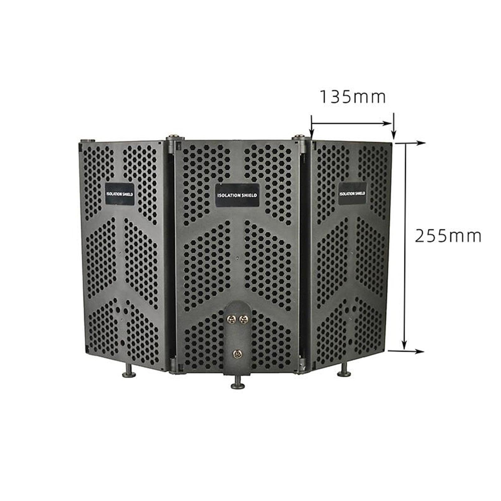 Protector de Aislamiento para Micrófono, Pantalla Antiviento, Aislamiento Acústico, Filtros para Micrófono, Panel de Grabación Vocal Ajustable para Ra, 3 Paneles