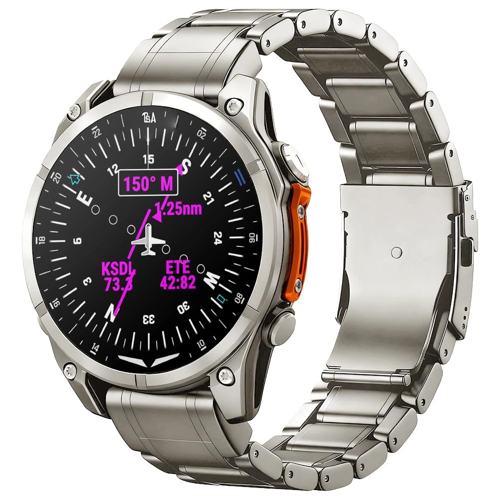 Bracelet de 26 mm de large en titane à fermeture rapide compatible avec Instinct 3 (50 mm), Fenix 8 51 mm, Fenix 6X Pro/7X Pro Plus, bracelet de 22 mm sans espace pour Garmin Fenix 8 47 mm/E