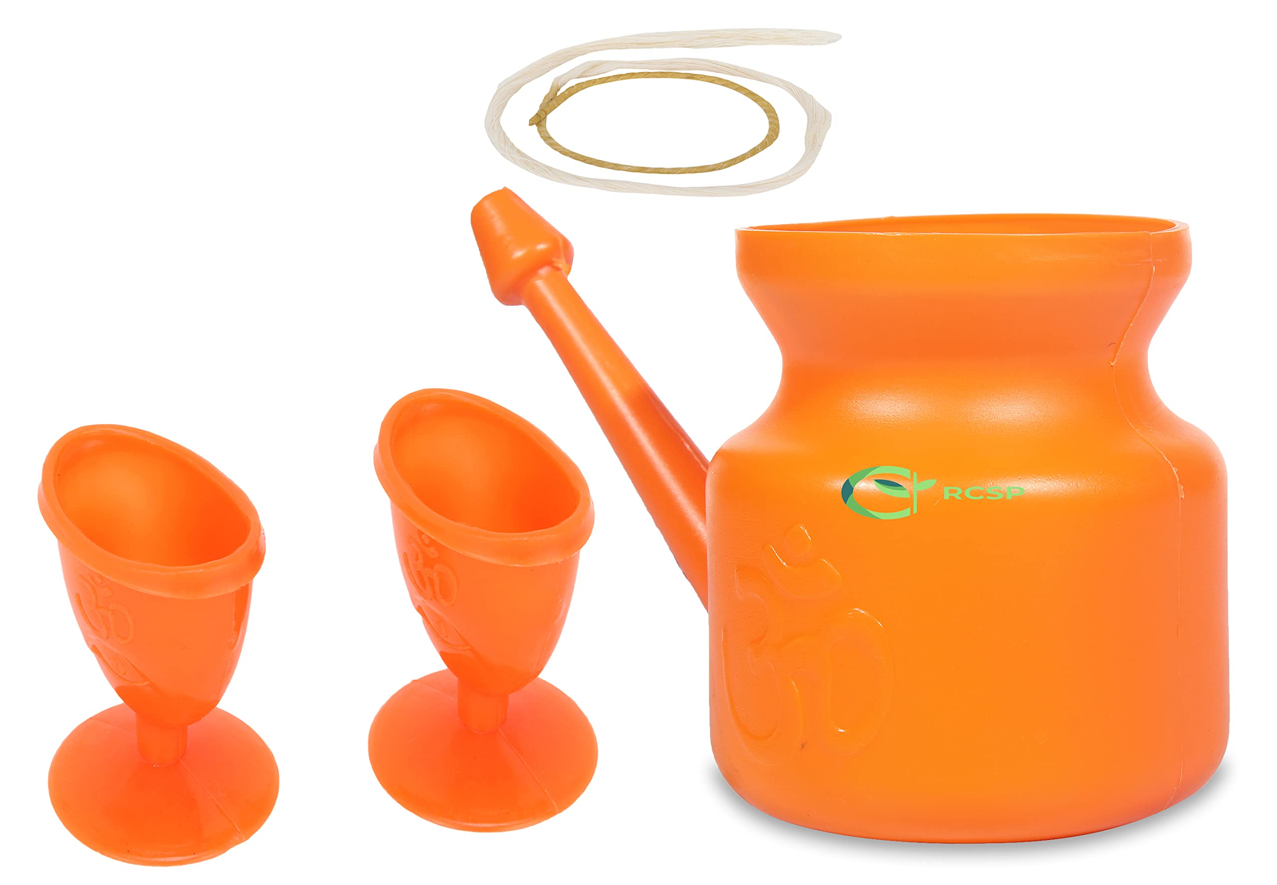 RCSP Jal Neti Pot with 2 Neti Thread Rubber Sutra Neti for Yoga Nasal, 2 Eye Wash Cup Sinus Congestion & Nasal Cleaning, Round Style - 400ML | Reusable Plastic Neti Pot for Nasal Cleansing (B09ZV1NG5N) Amazon Price History, Amazon Price Tracker