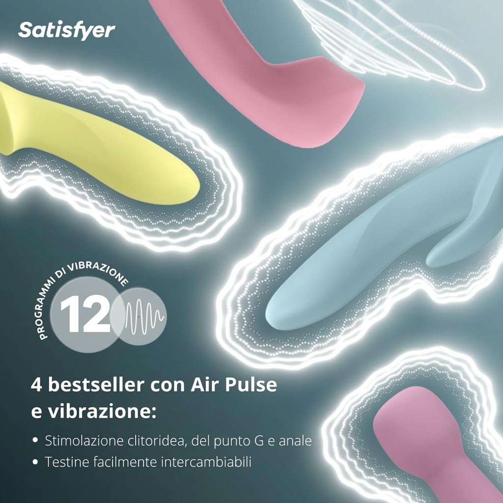 Set di Vibratori Satisfyer Marvelous Four | 4 pezzi di sex toys per donne inclusi quattro Satisfyer | Best Of dei Sex Toys | Set di vibratori erotici | Stimolazione impermeabile (IPX7)