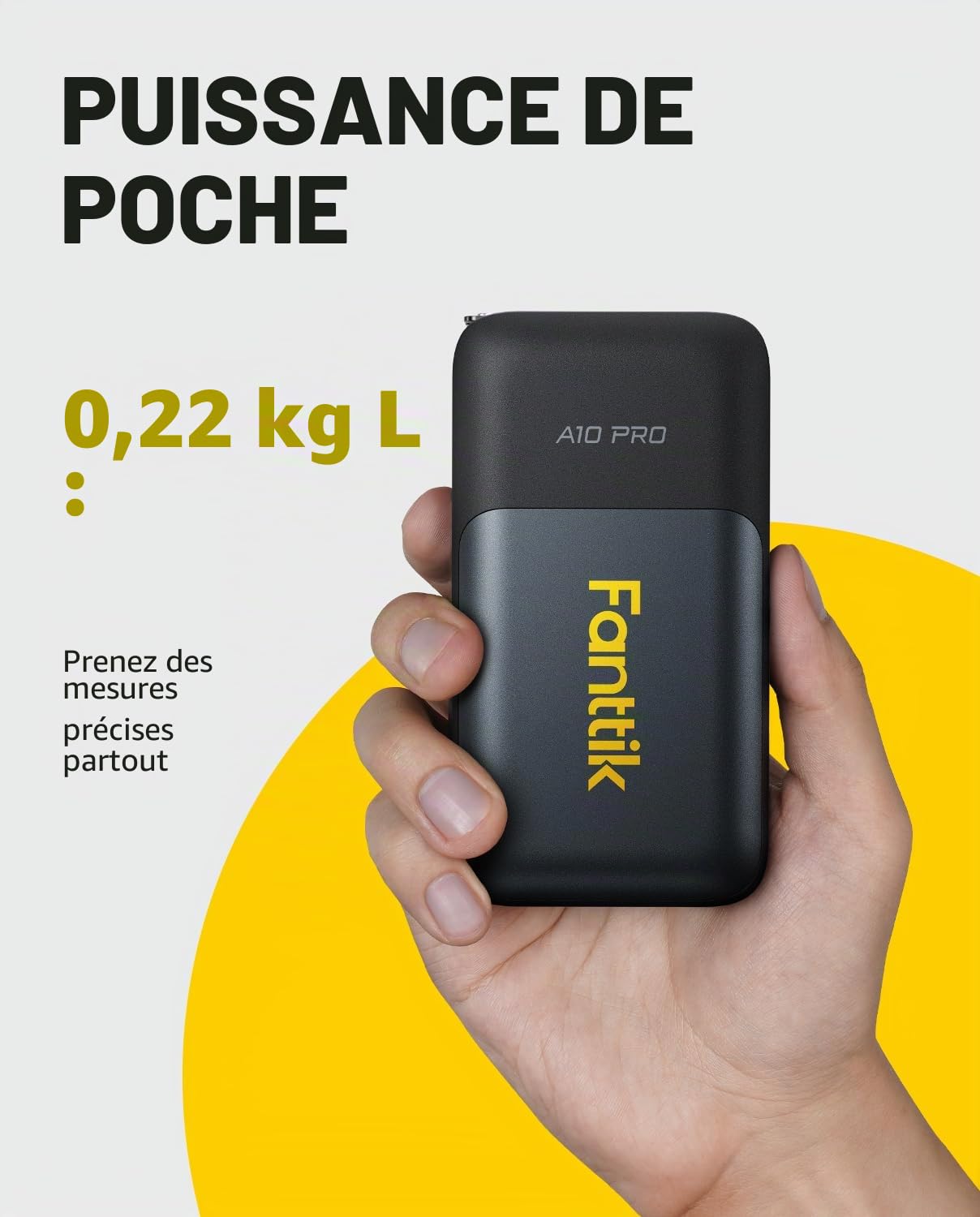 Fanttik A10 Pro Mètre ruban laser numérique 2 en 1 pour distance/zone/volume
