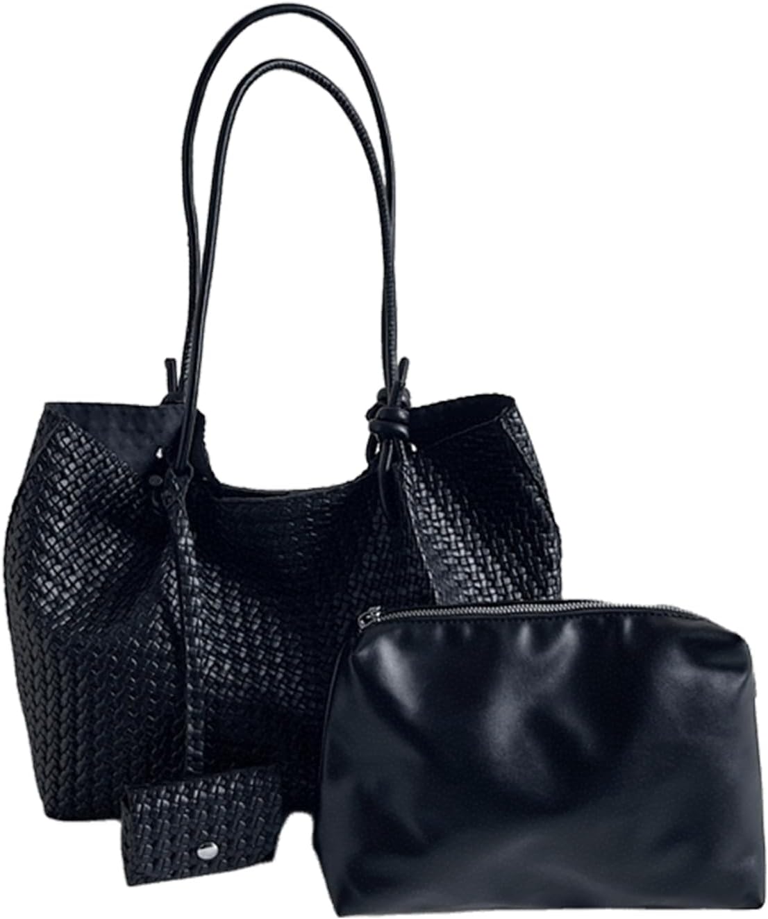 Handmade Leather Tote Purse for Women - Large Capacity Shoulder Bag with Bonus Small Purse, 2-in-1 Set, Ideal Christmas Birthday Gift for Mom Sister