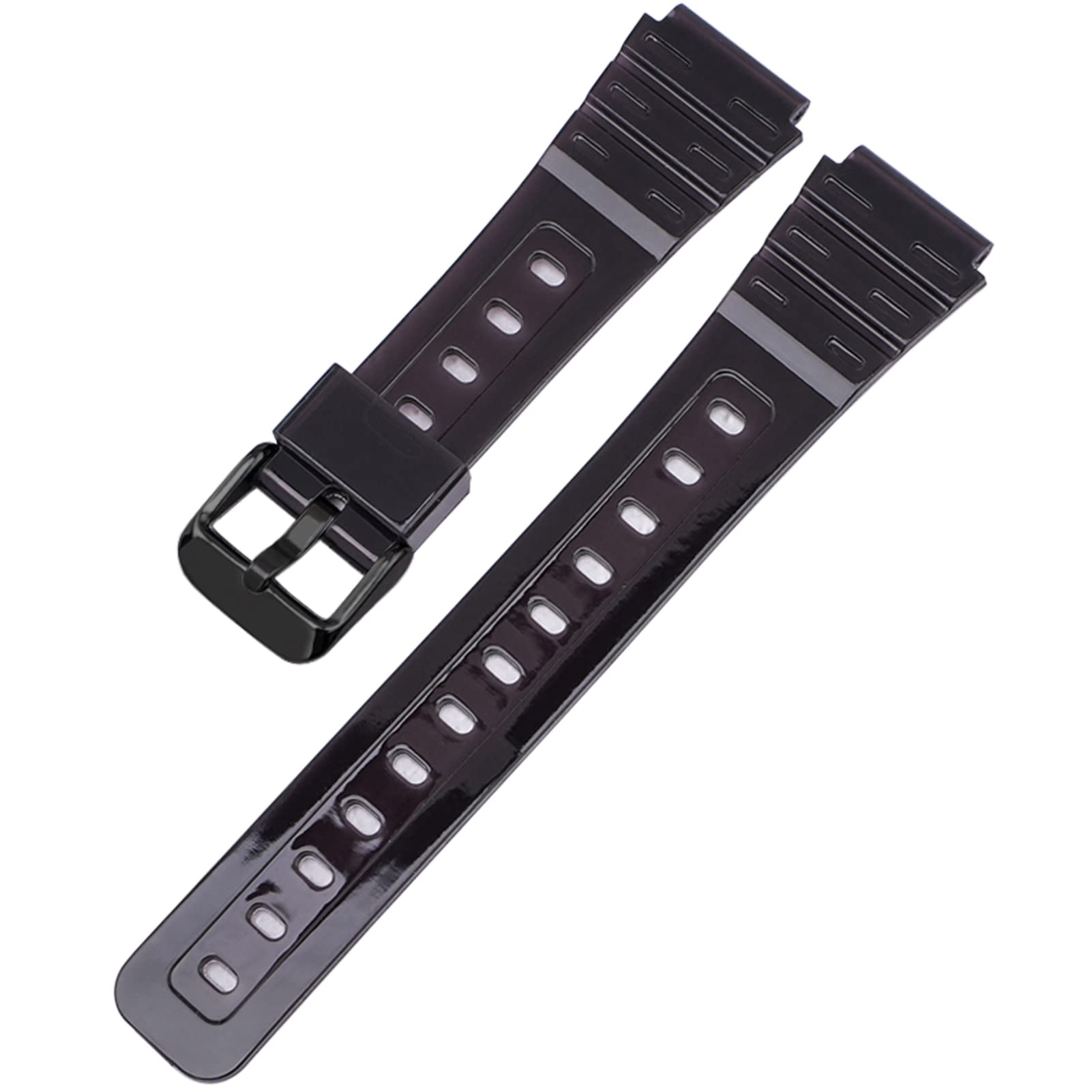 Lijinlan Replacement Watch Band for Casio F-91W/F-105/F-84/F-94, Soft TPU Sport Strap for Casio F91W Series Watch Wristband (Black)