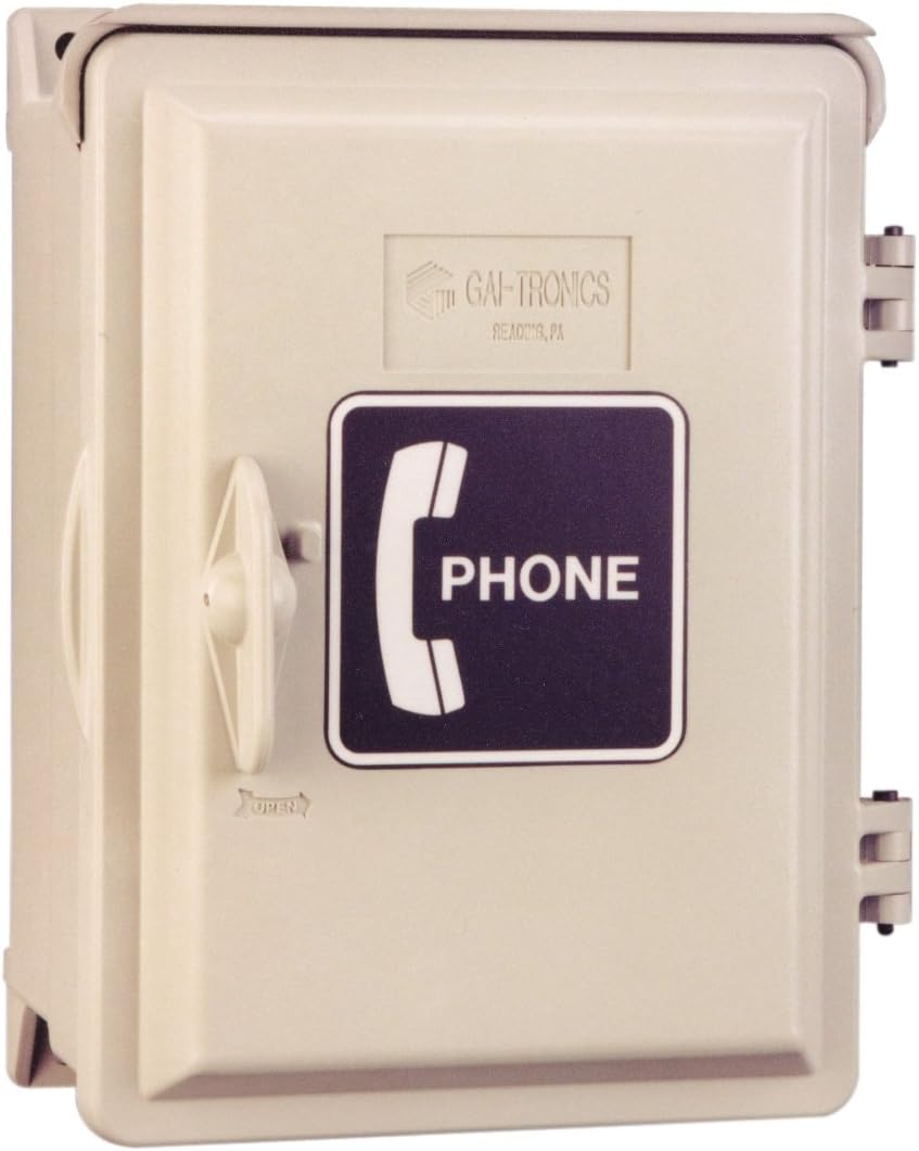 Waterproof Phone Box Enclosure with Spring Loaded Door - Industrial Telephone Enclosure with WALLPLATE Jack & Spring Loaded Door