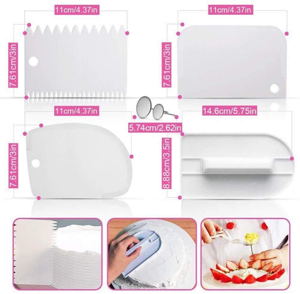 Set di ugelli per tubazioni da 100 pezzi Accessori per la cottura professionale Accessori per torte con 55 beccucci per tubazioni numerati, piatto per torta girevole,