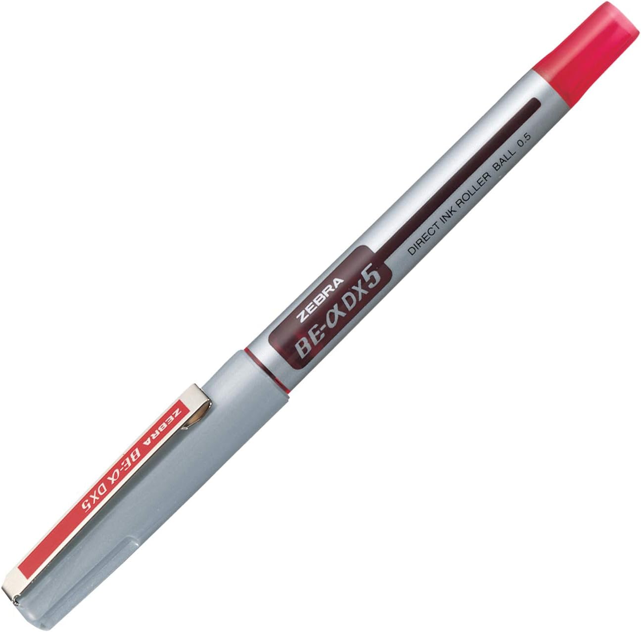 Zebra BE-DX5 Liquid Ink 0.5 mm Roller Ball Pen, Red