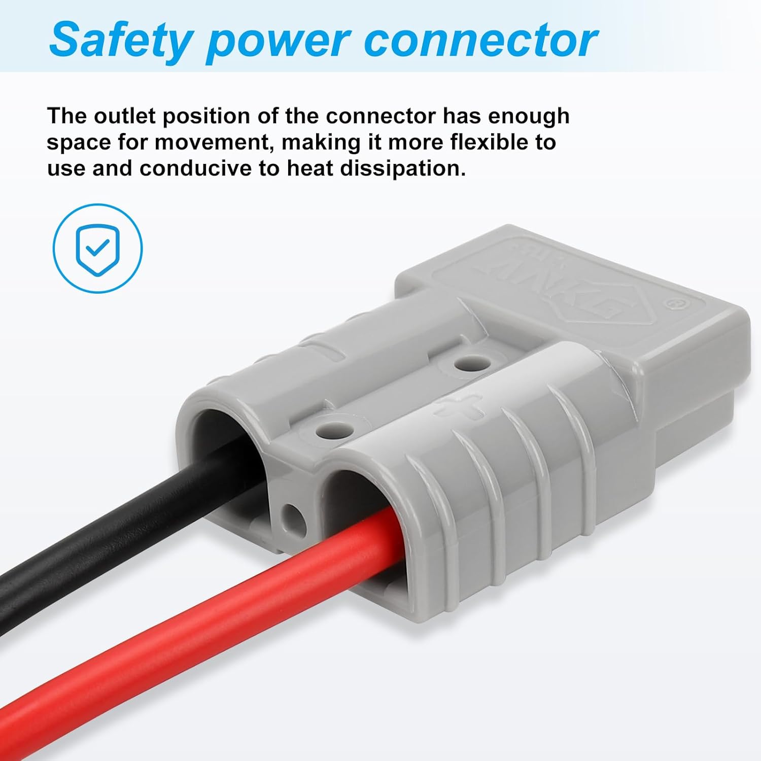 2Pcs 50Amp 8Awg Battery Quick Connect Electric Forklift Cable with O Ring Terminal，40cm/1ft with Quick Connector for Carts, Sightseeing Car, Batteries, Motors,Tractors（Grey）