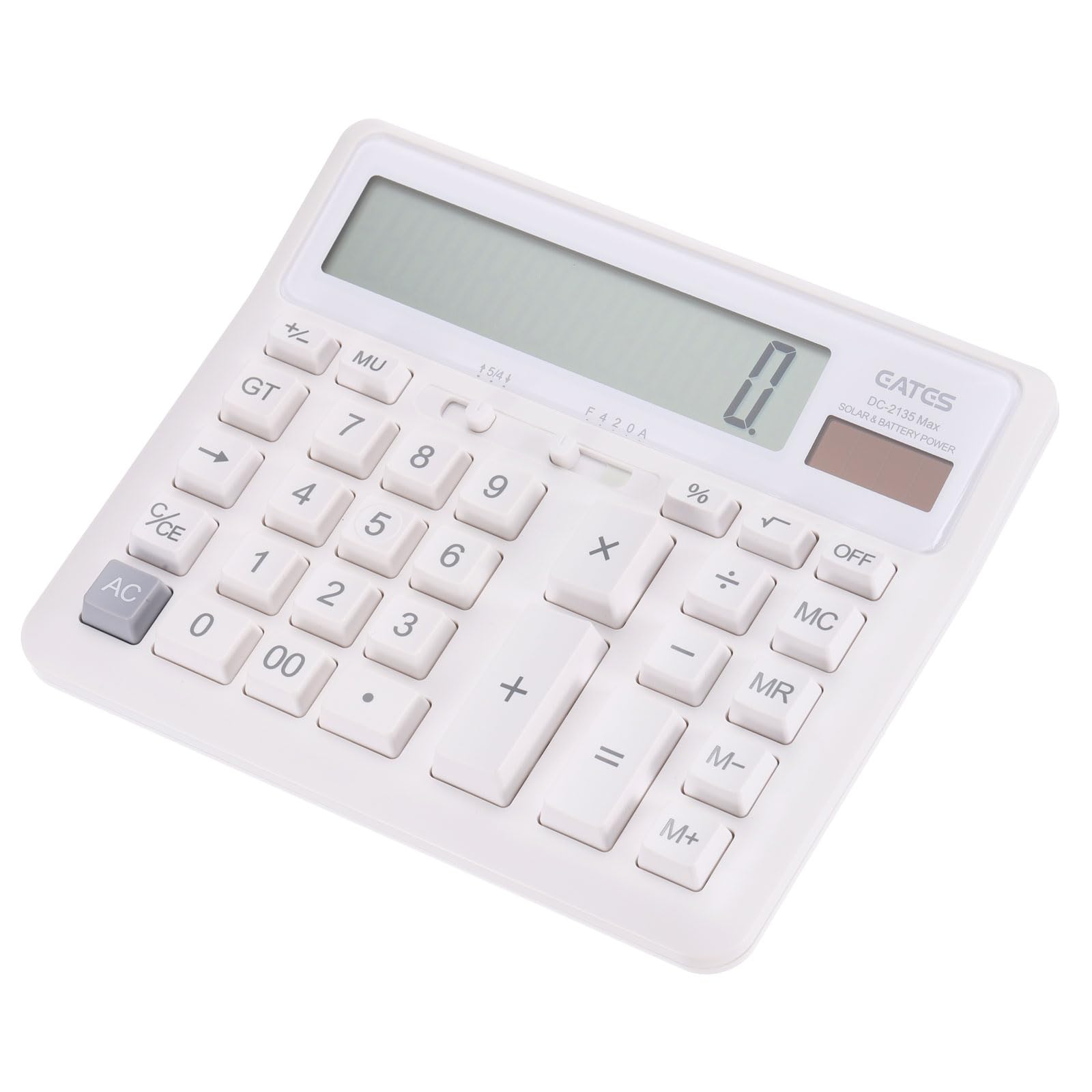 PATIKIL Calculadora de escritorio, batería solar, doble alimentación, pantalla LED grande de 12 dígitos, función estándar, calculadora electrónica de botones para computadora en casa, oficina,
