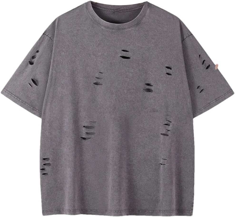 Women's Cotton Ripped Loose T-Shirt