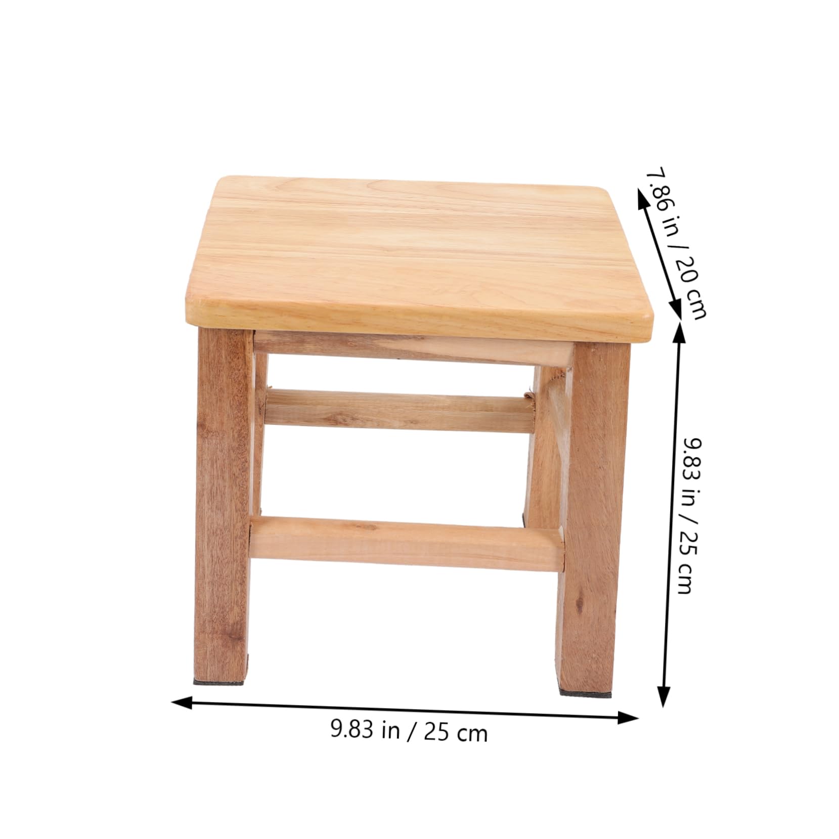 Veemoon Petit Tabouret en Bois pour Changer Chaussures, 25cm Carré, 1 Pièce