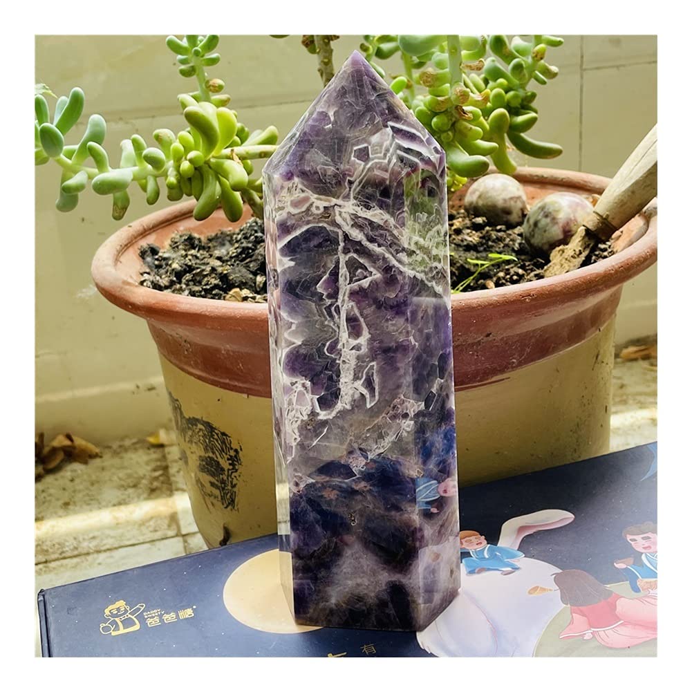 Salud y hogar 100% SUEÑO Natural AMORTHIST Crystal Wand Punto CANACIÓN DE LA CARACIÓN DE LA Decoración del hogar (Size : 900-1000g)