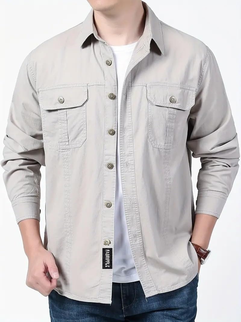 dbax Men's Black Solid Casual Utility Shirt | Full Sleeve Regular Fit Button-Down Shirt with Dual Flap Pockets | Stylish Everyday Wear-picture-54