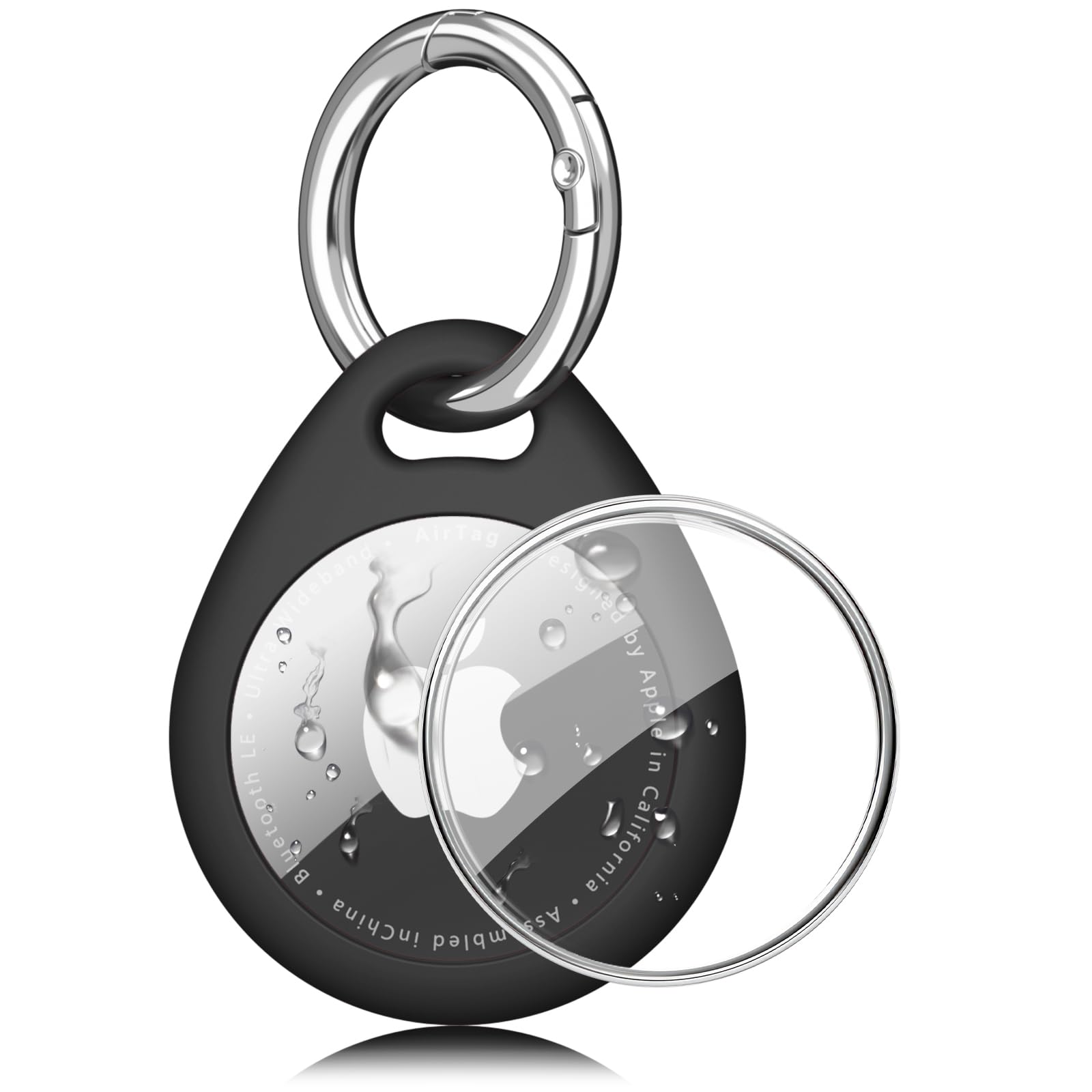 waterproof for airtag holder with keychain - durable air tag case for keys, pets, luggage, backpacks