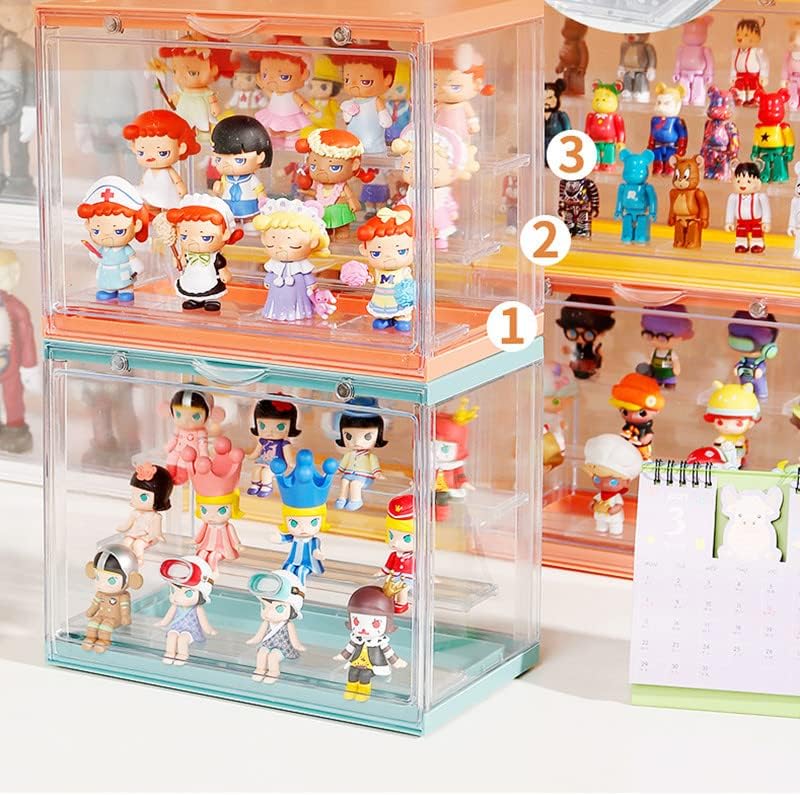 Miniatura 5 de KENGEL Vitrina transparente de acrílico de 11.8 x 9 x 6.7 pulgadas, caja ciega a prueba de polvo, estante transparente para trabajo a mano,