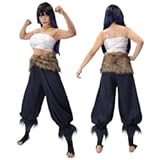 Women&apos;s Inosuke Cosplay Female Costume Tube Top Pants Apron for Halloween