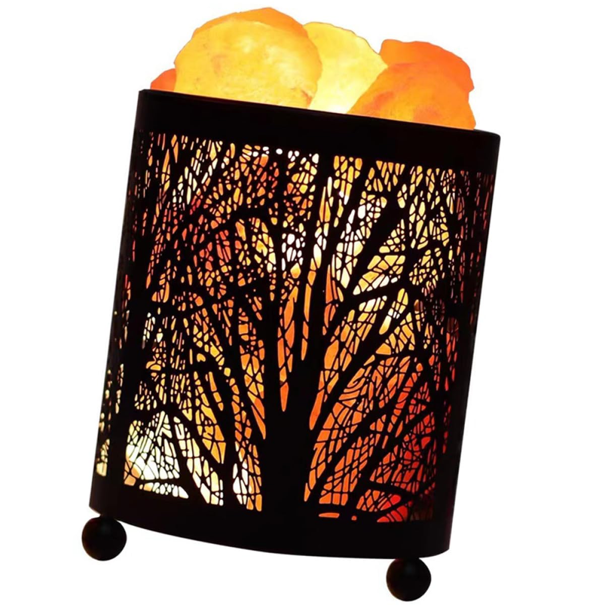 Toddmomy Lampe de Table de Salon Élégante en Fer avec Lampe de Chevet Cylindrique en Sel Naturel, Lumière Décorative avec Ampoules, Design Chic et Délicat pour Intérieur