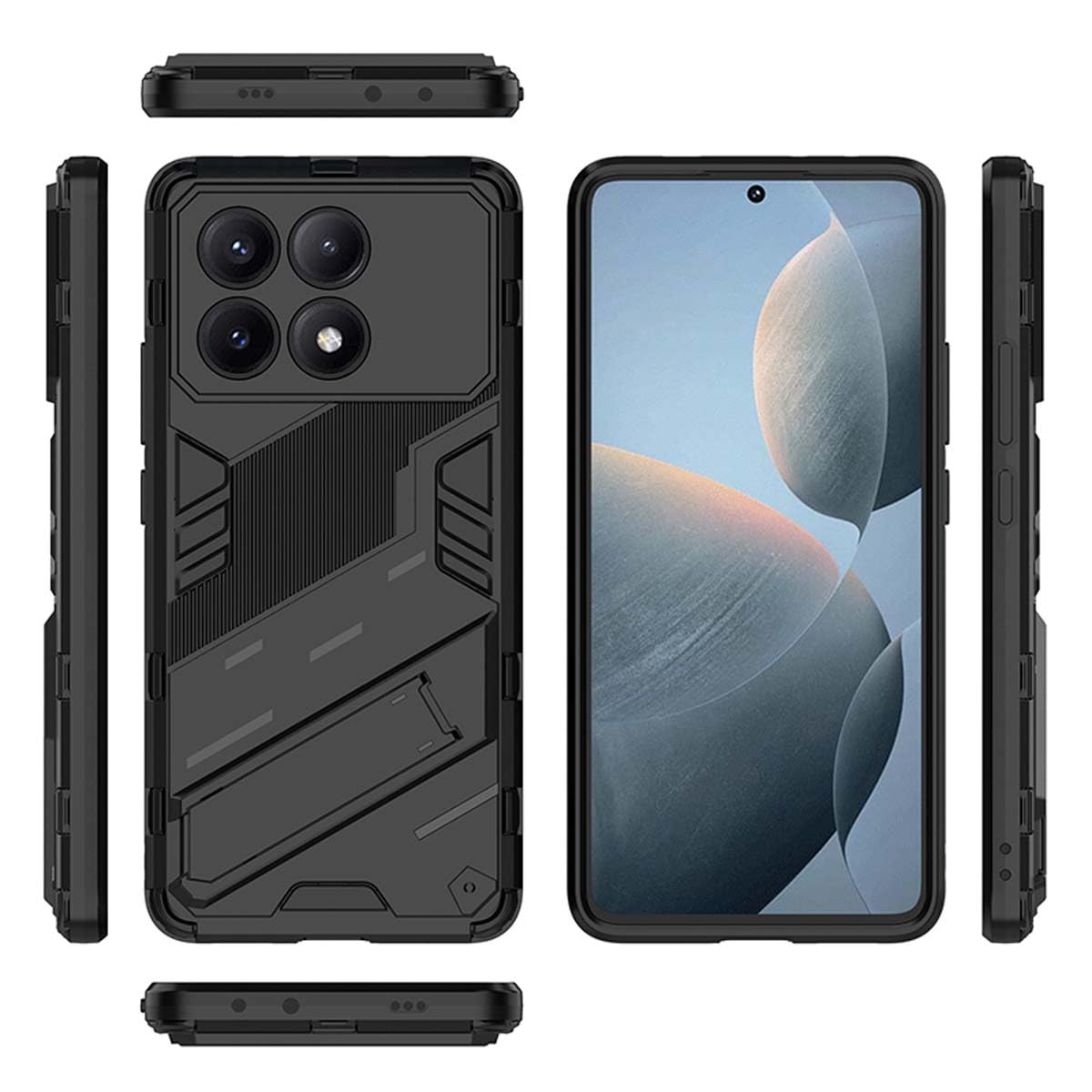GOKEN Cover per Xiaomi Poco X5 5G / Redmi Note 12 5G, Anti-Caduta Anti-Graffio Traslucido Hard PC Bordo Ultra Sottile Morbido Silicone TPU Custodia,Nero