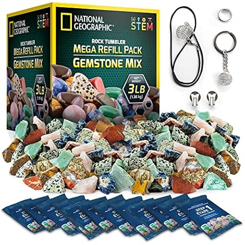 NATIONAL GEOGRAPHIC Kies für Gesteinstrommel - 1,49 kg Polierkies für jede Trommel, Poliermittel für alle Steine, poliert 3,63 - 4,54 kg Steine Cover