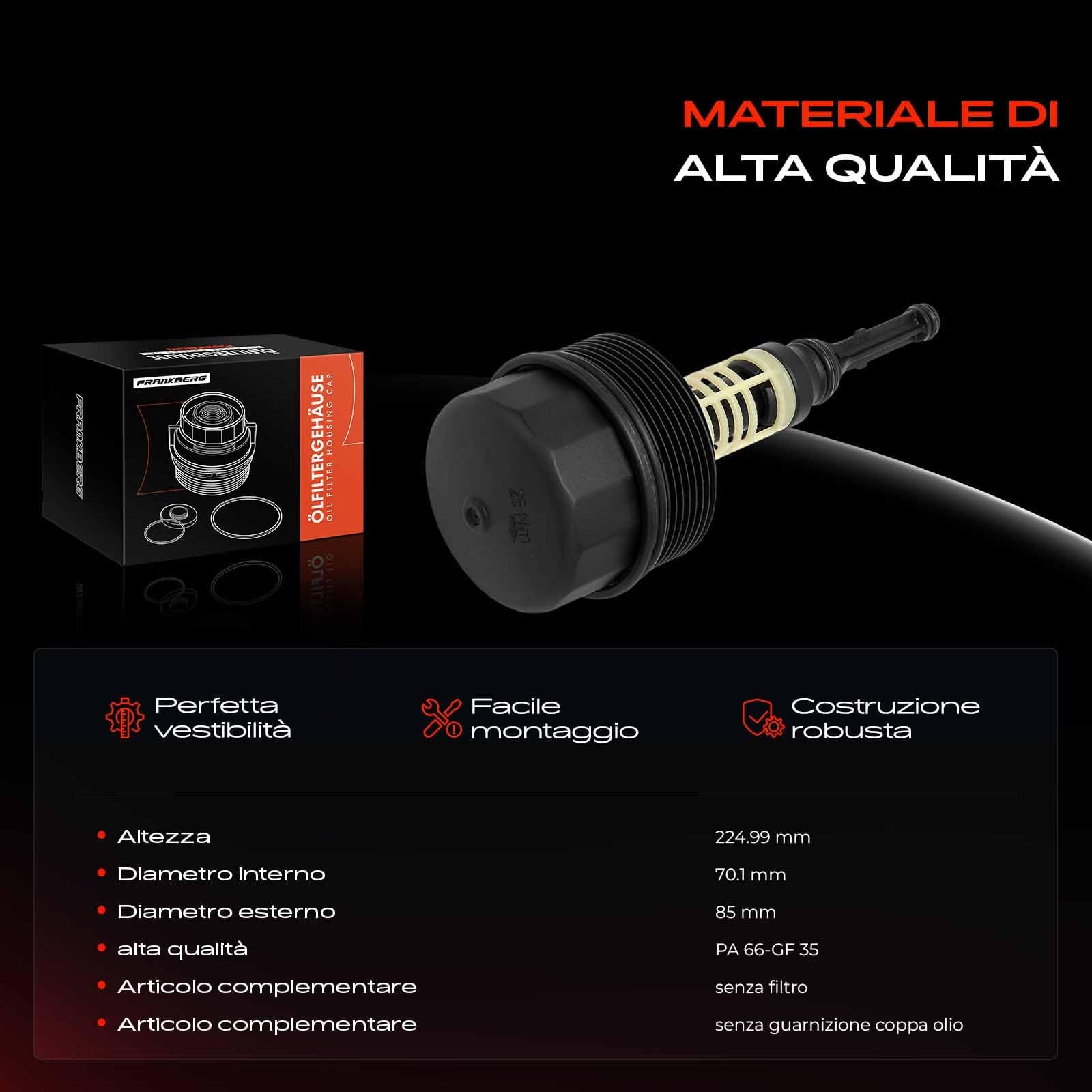 Frankberg Alloggiamento filtro olio Compatibile con Classe C W202 C 220 CDi Classe C W203 C 200 CDi C 220 CDi Classe C W204 C 220 CDi C 220 CDi 4m.a.t.i.c C 250 CDi Replace# 6111800210