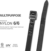 Vista 3 de TR Industrial Sujetacables negros multiusos resistentes a los rayos UV, 12 pulgadas, paquete de 100