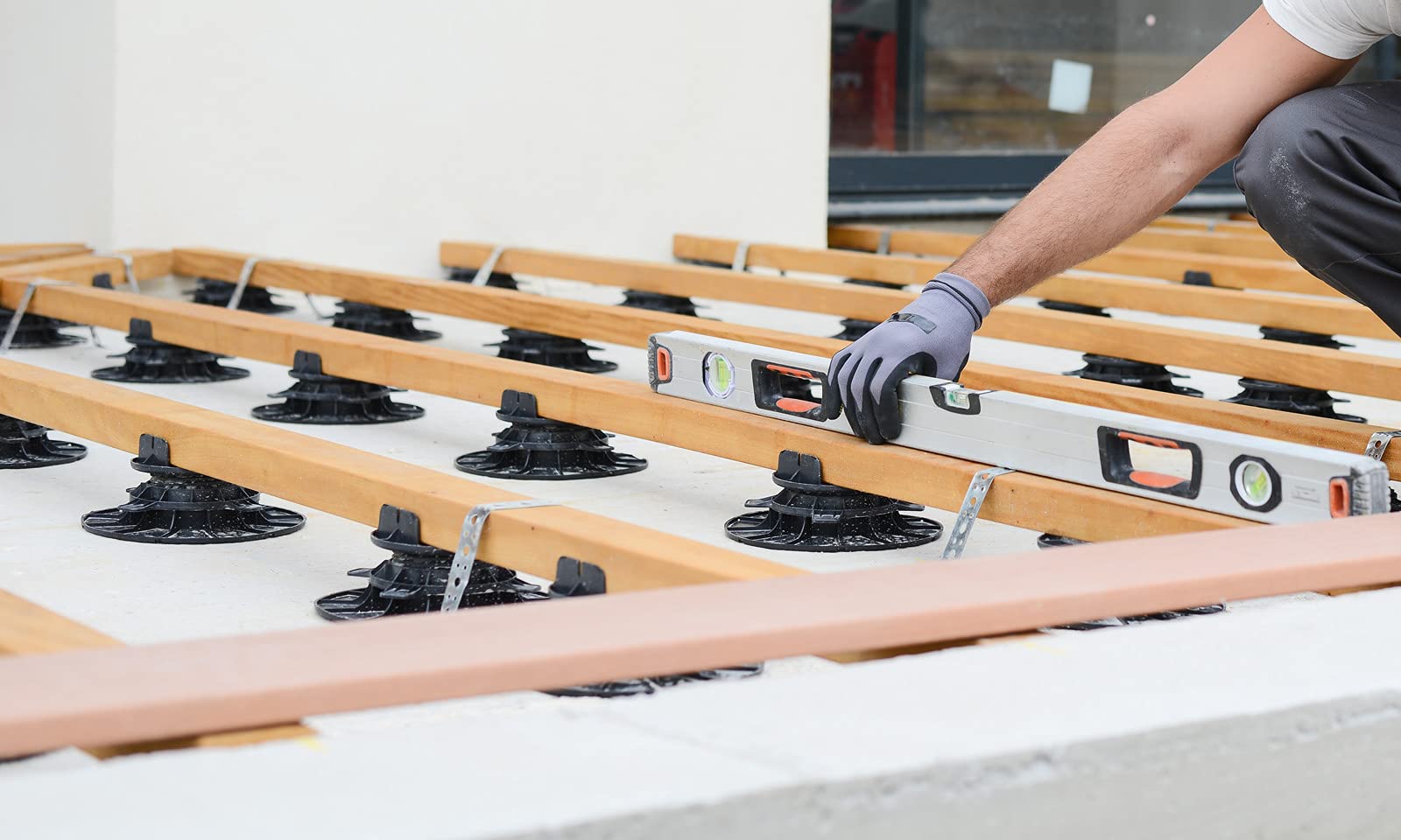 XPOtool Juego de 40 bases regulables para terraza carga máxima 2700kg ajustable en altura 18-25 mm