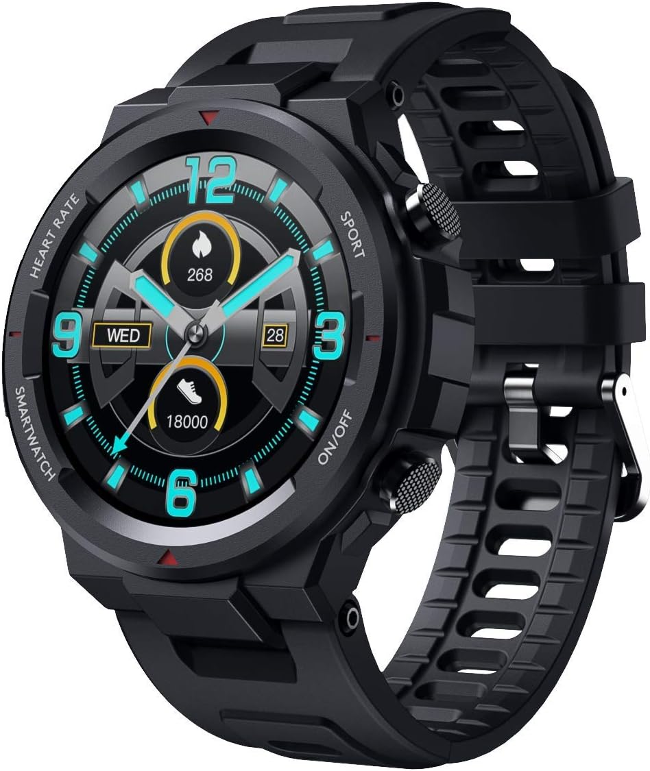Hot Deals SANAG Smart Watch for Android and iOS Phones, Tough Body, IP67 Waterproof Fitness Tracker with Message Reminder, HR Blood Pressure Sleep Monitor, Steps Counter, 1.28 Touch Screen Smartwatch for Men