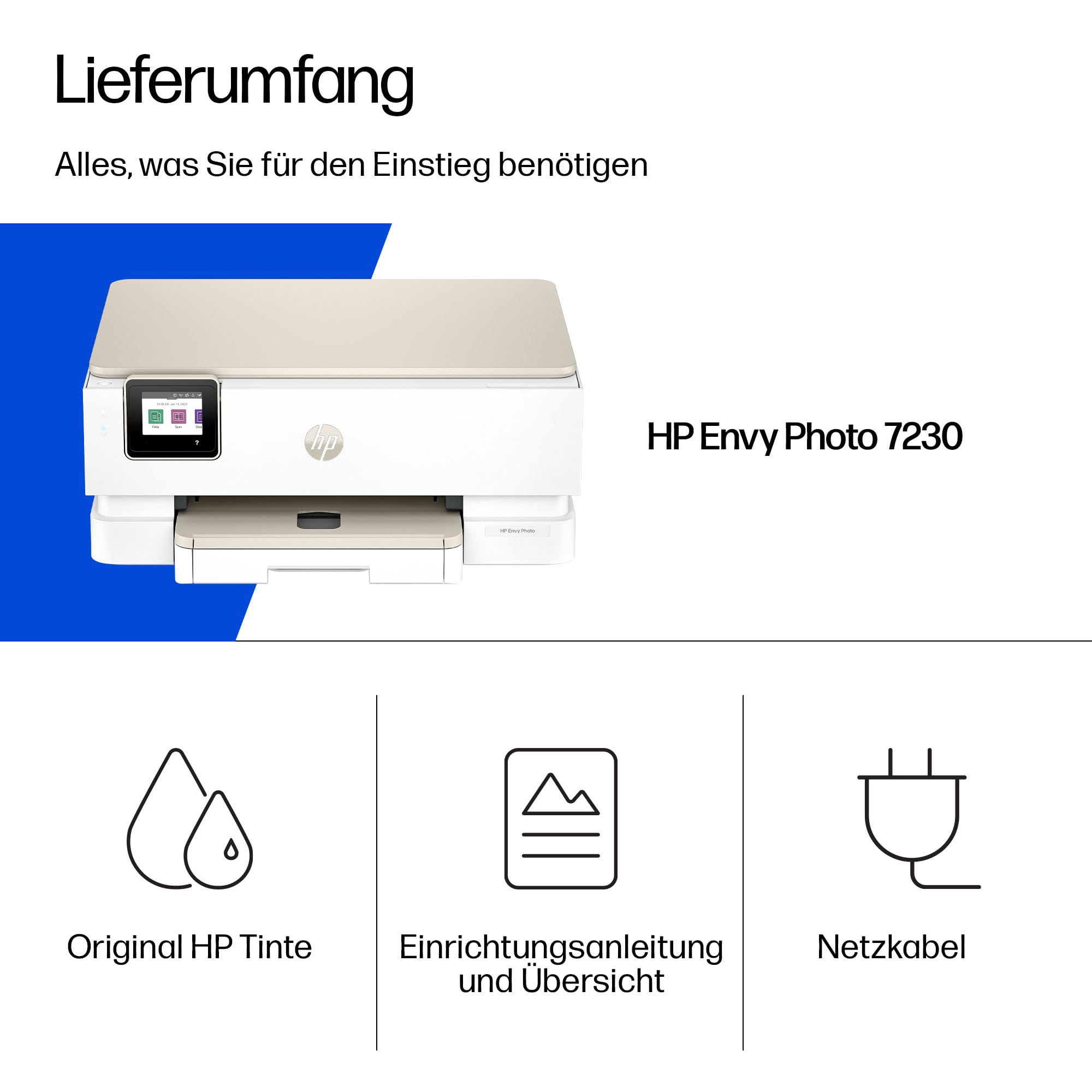 HP Envy Photo 7230 Multifunktionsdrucker Tintenstrahldrucker DIN A4 WiFi USB Drucken Scannen Kopieren Fotodruck