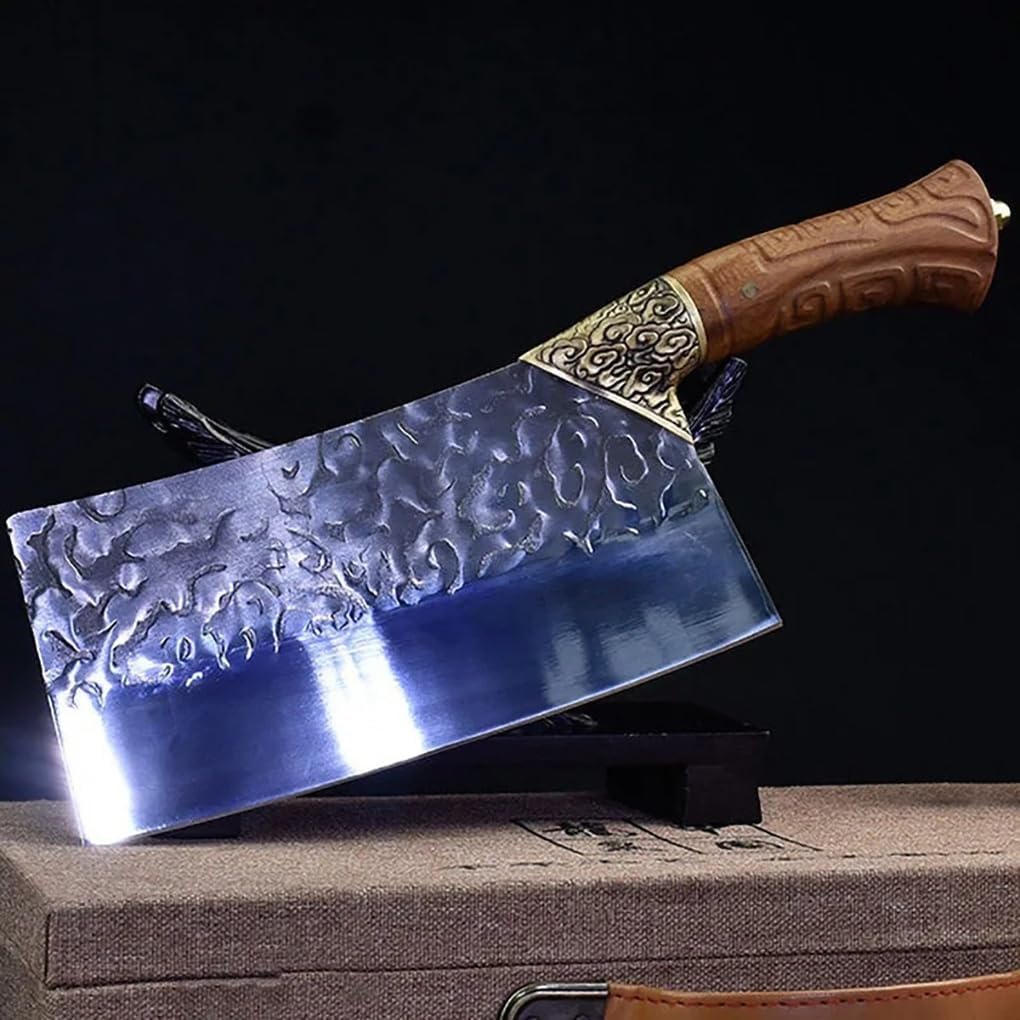 Meat Cleaver, 8.5 Inch Chopper Knife Handmade Forged 7Cr17MoV Steel Blade Slicing Cleaver Kitchen Knives Bone Meat And Poultry Tools
