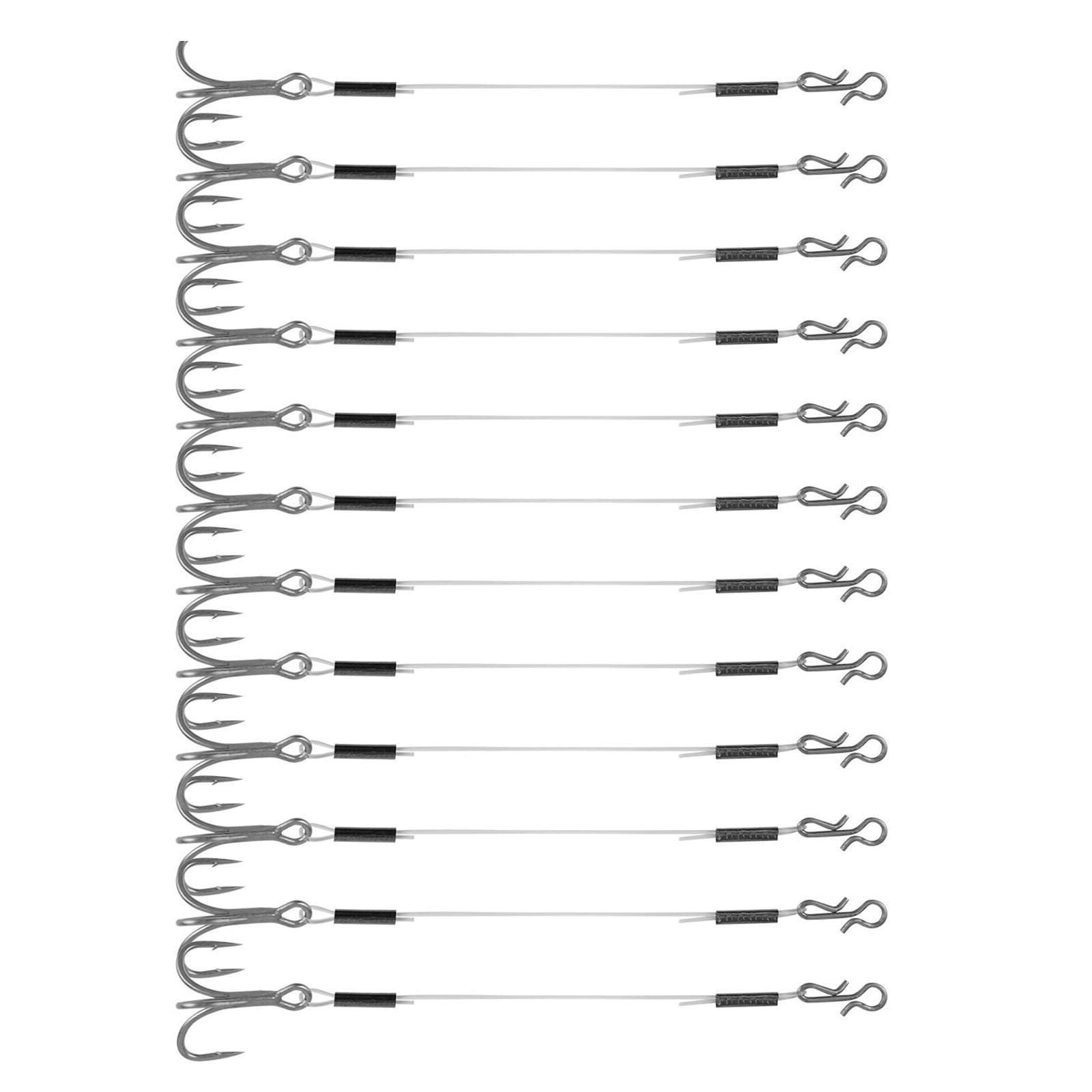 Maxtonser 12Pcs Hook for Jigs Head Trailer Treble Hook 40lbs Fluorocarbon Fishing Line Fishing Tackle