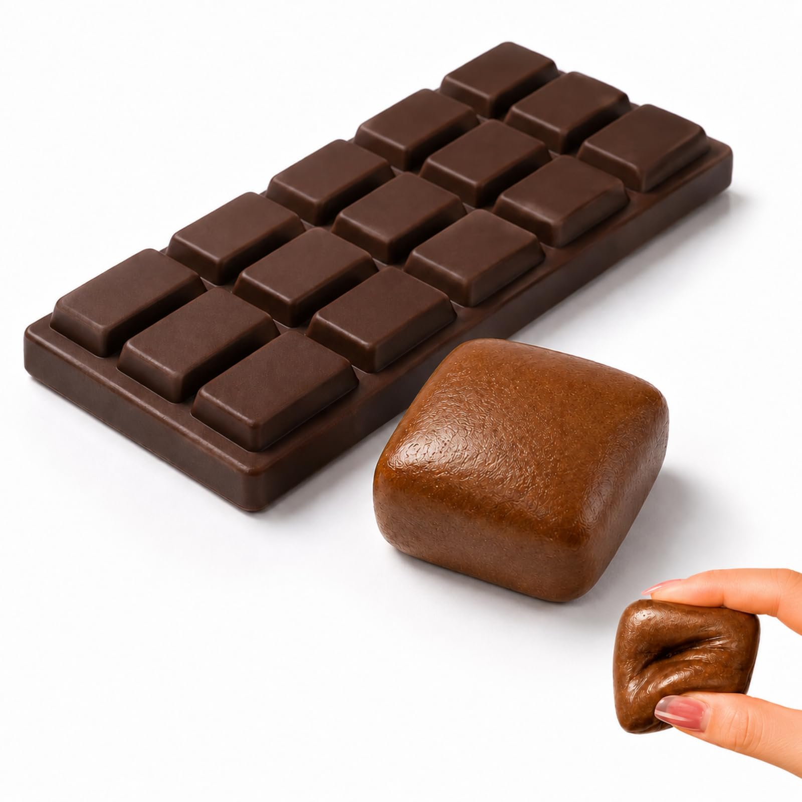 Bread Squishy, Chocolate Squishy, Focus Enhancement and Stress Relief Tool, Office Study Travel Use (Black）
