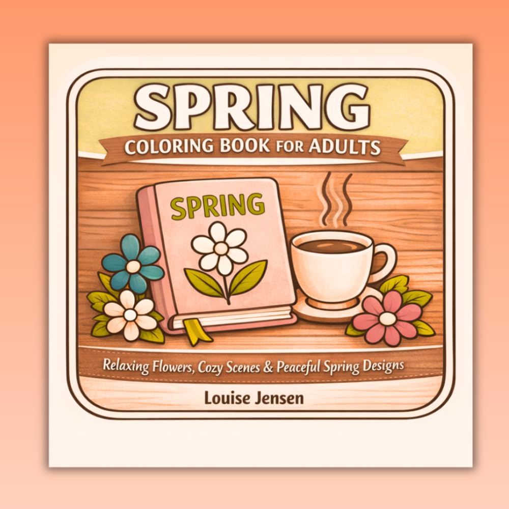 SPRING COLORING BOOK FOR ADULTS: Relaxing Flowers, Cozy Scenes & Peaceful Spring Designs
