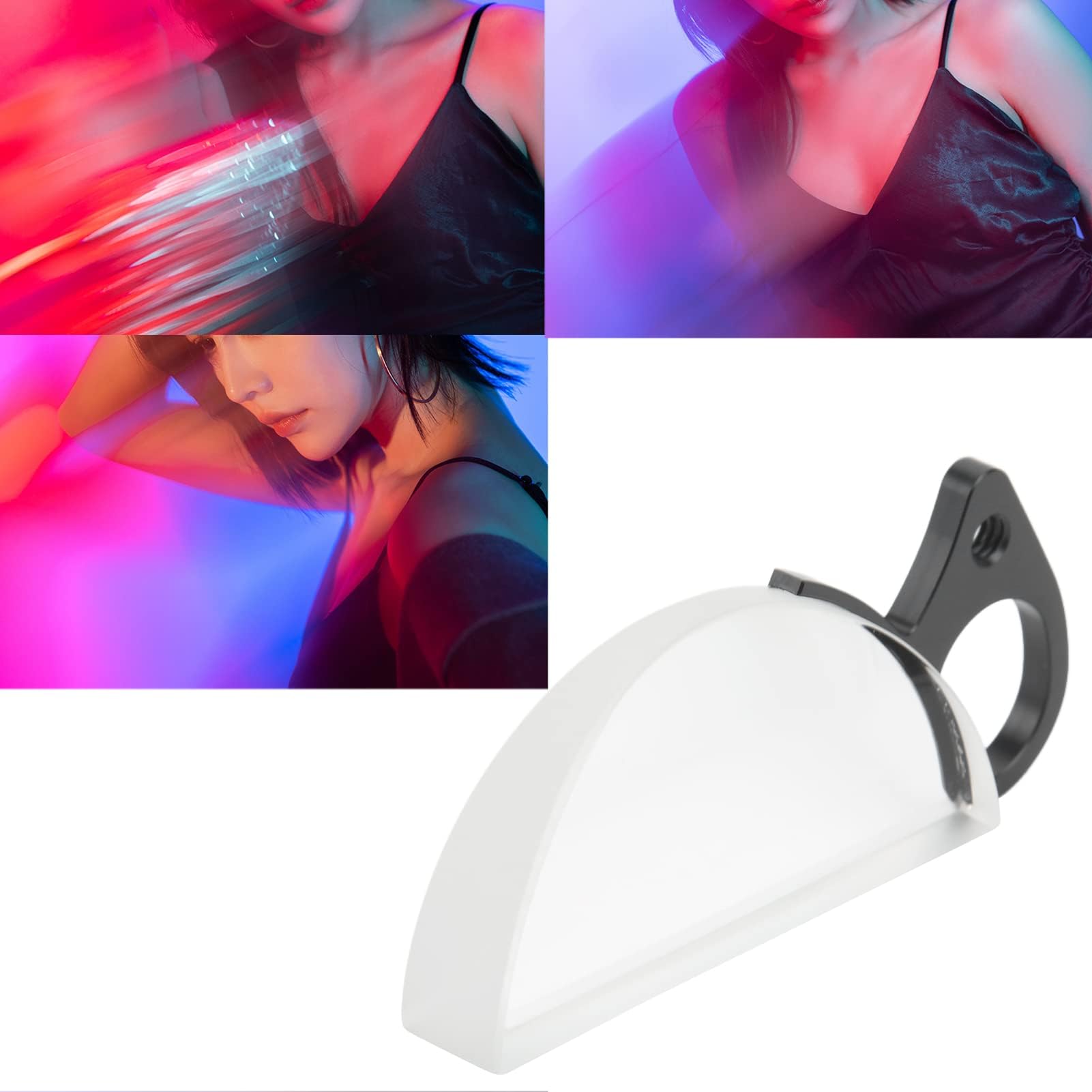 Dpofirs Filtro a Caleidoscopio Palmare da 80 Mm, Lente Prismatica in Vetro Semicircolare con Prisma per Fotocamera per Fotografia, Accessori per Fotocamere Fotografiche con Prisma in Vetro Ottico